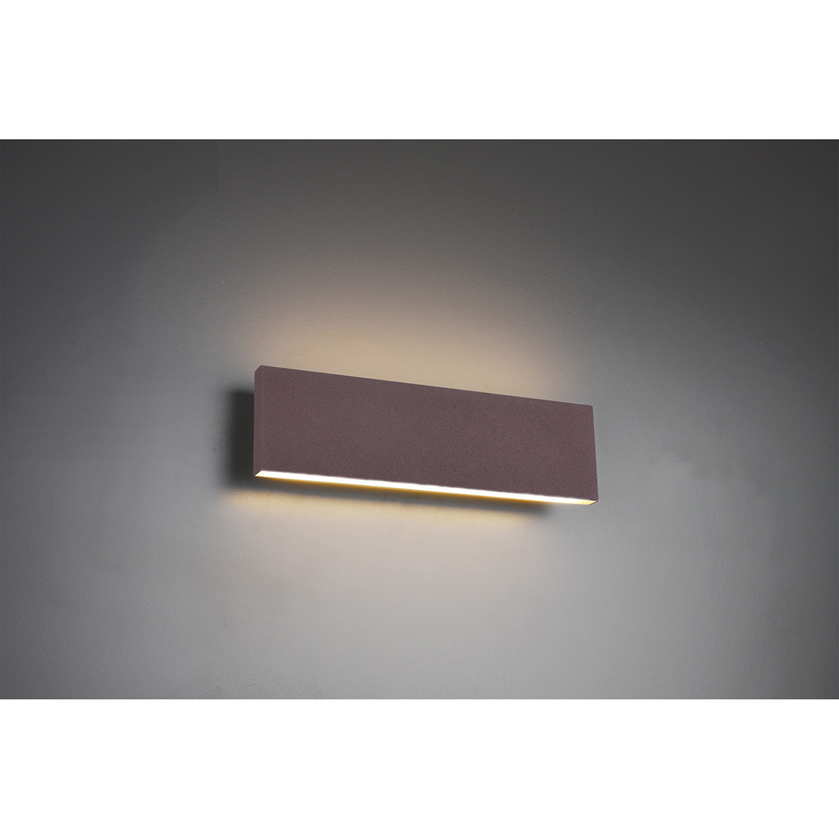 LED Wandlamp - Wandverlichting - Trion Concy - 12W - Warm Wit 3000K - Dimbaar - Rechthoek - Roestkleur - Aluminium