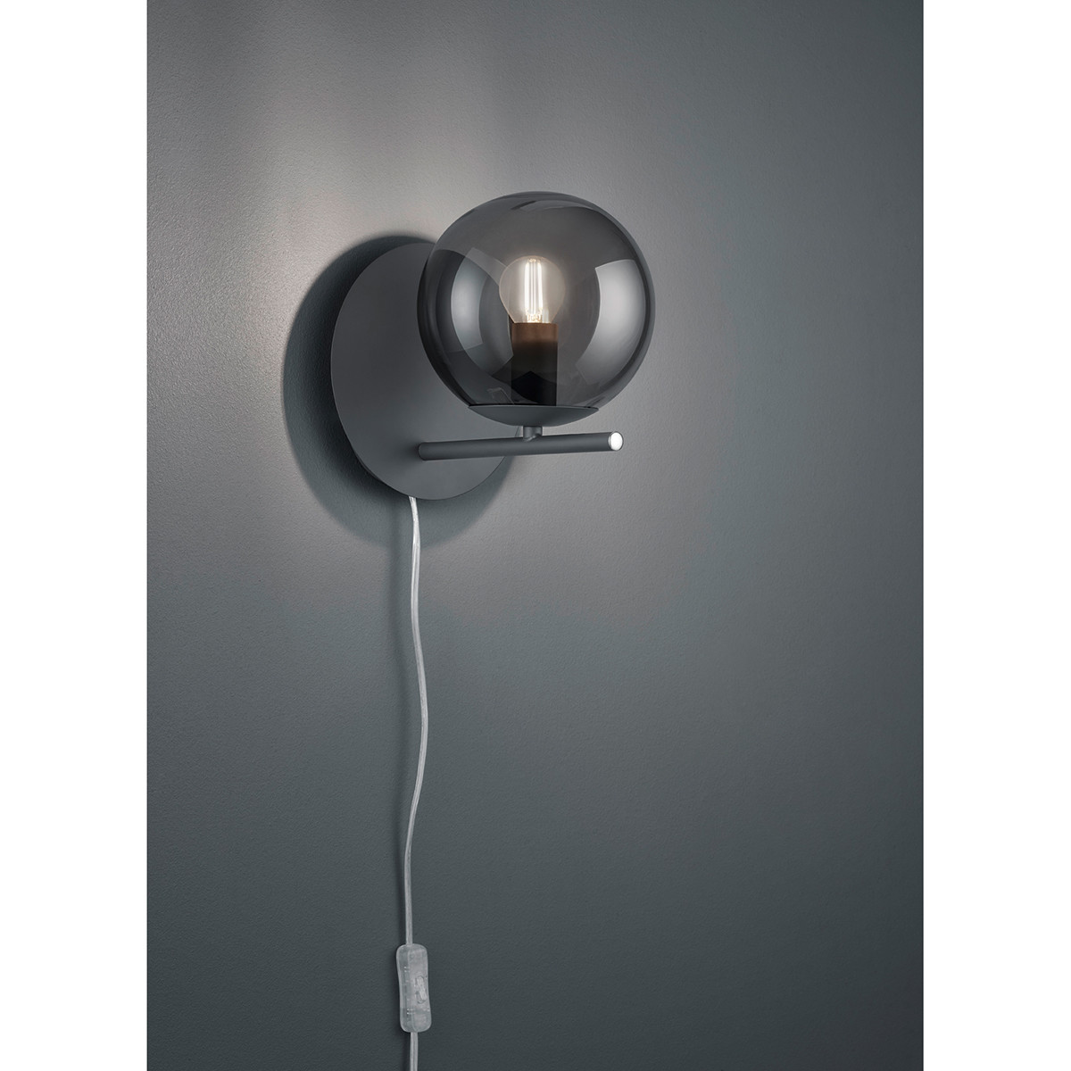 LED Wandlamp - Wandverlichting - Trion Pora - E14 Fitting - Rond - Mat Antraciet - Aluminium