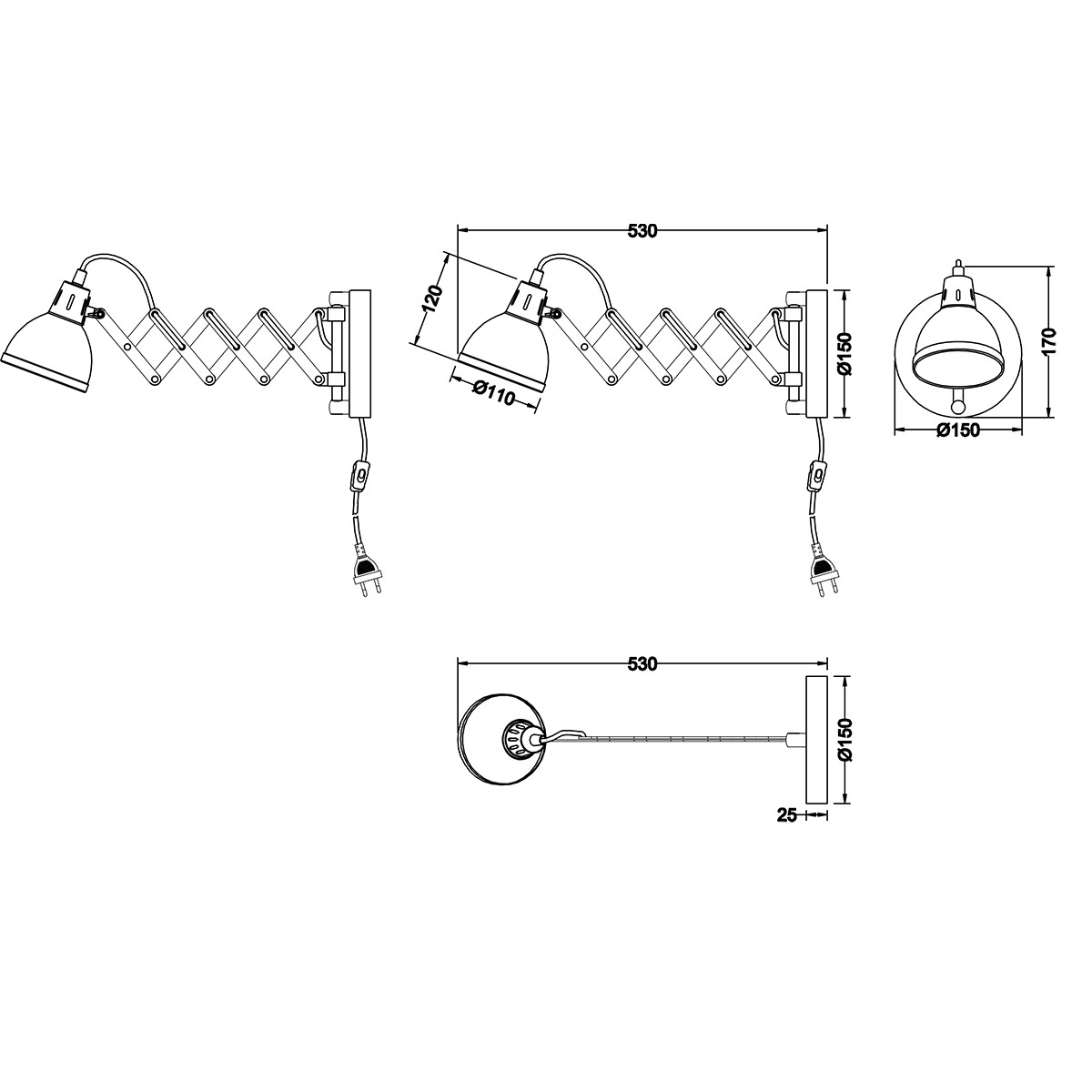 LED Wandlamp - Wandverlichting - Trion Sicano - E14 Fitting - Rond - Mat Wit - Aluminium