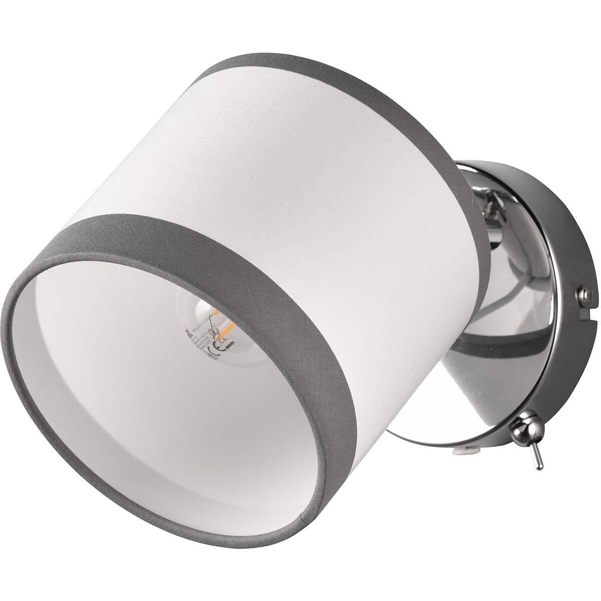 LED Wandlamp - Wandverlichting - Trion Vamos - E14 Fitting - Rond - Chroom - Metaal