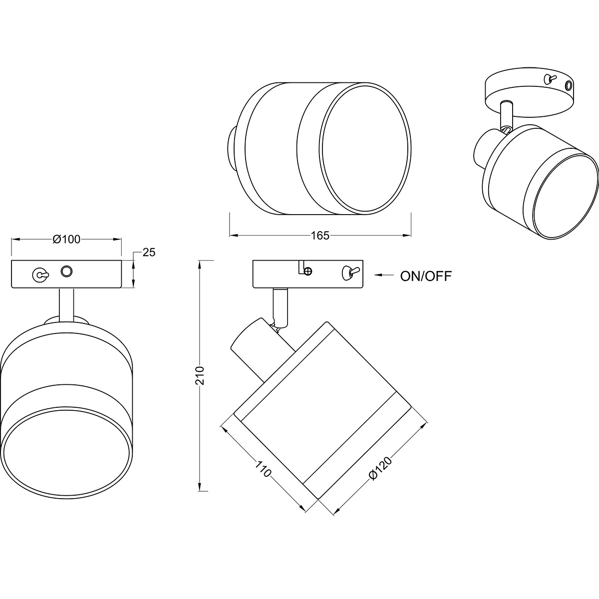 LED Wandlamp - Wandverlichting - Trion Vamos - E14 Fitting - Rond - Chroom - Metaal