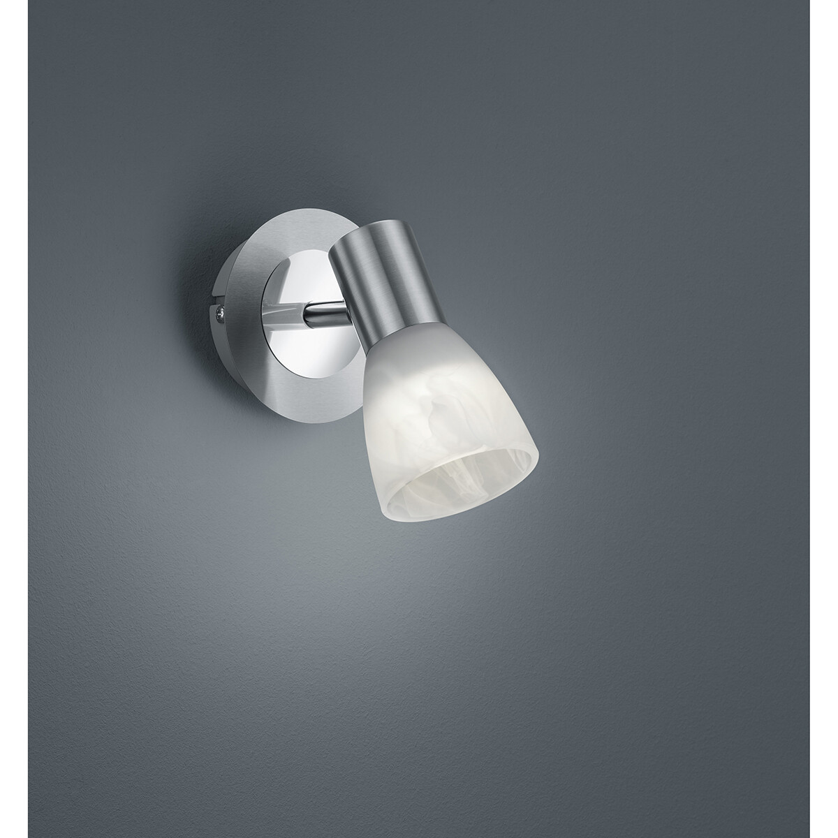 LED Wandspot - Trion Levino - E14 Fitting - Warm Wit 3000K - Rond - Mat Nikkel - Aluminium