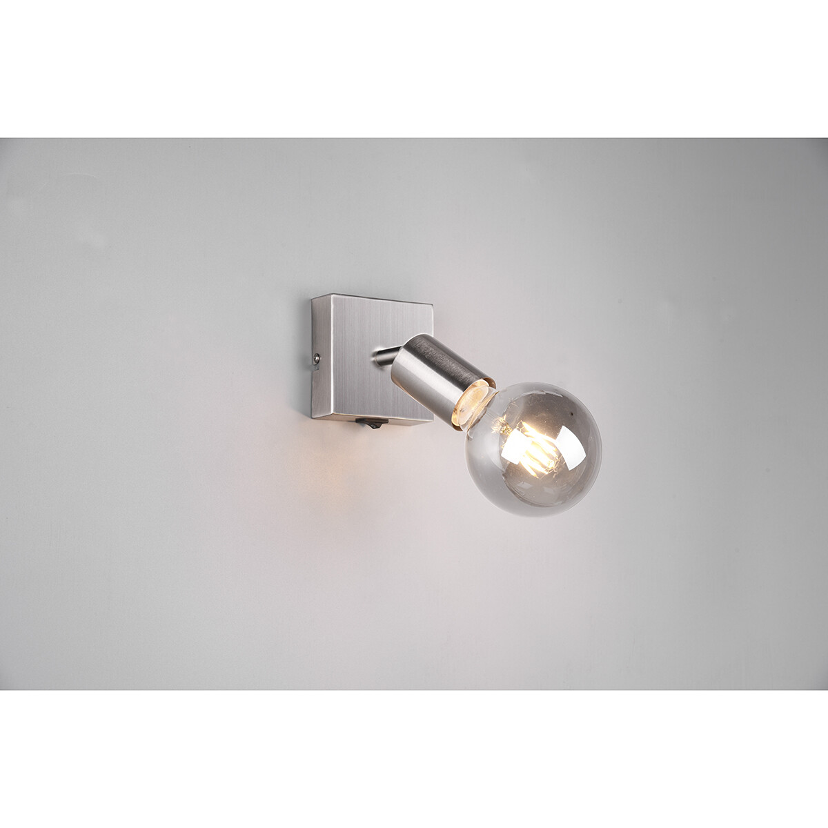 LED Wandspot - Trion Zuncka - E27 Fitting - Vierkant - Mat Nikkel – Aluminium