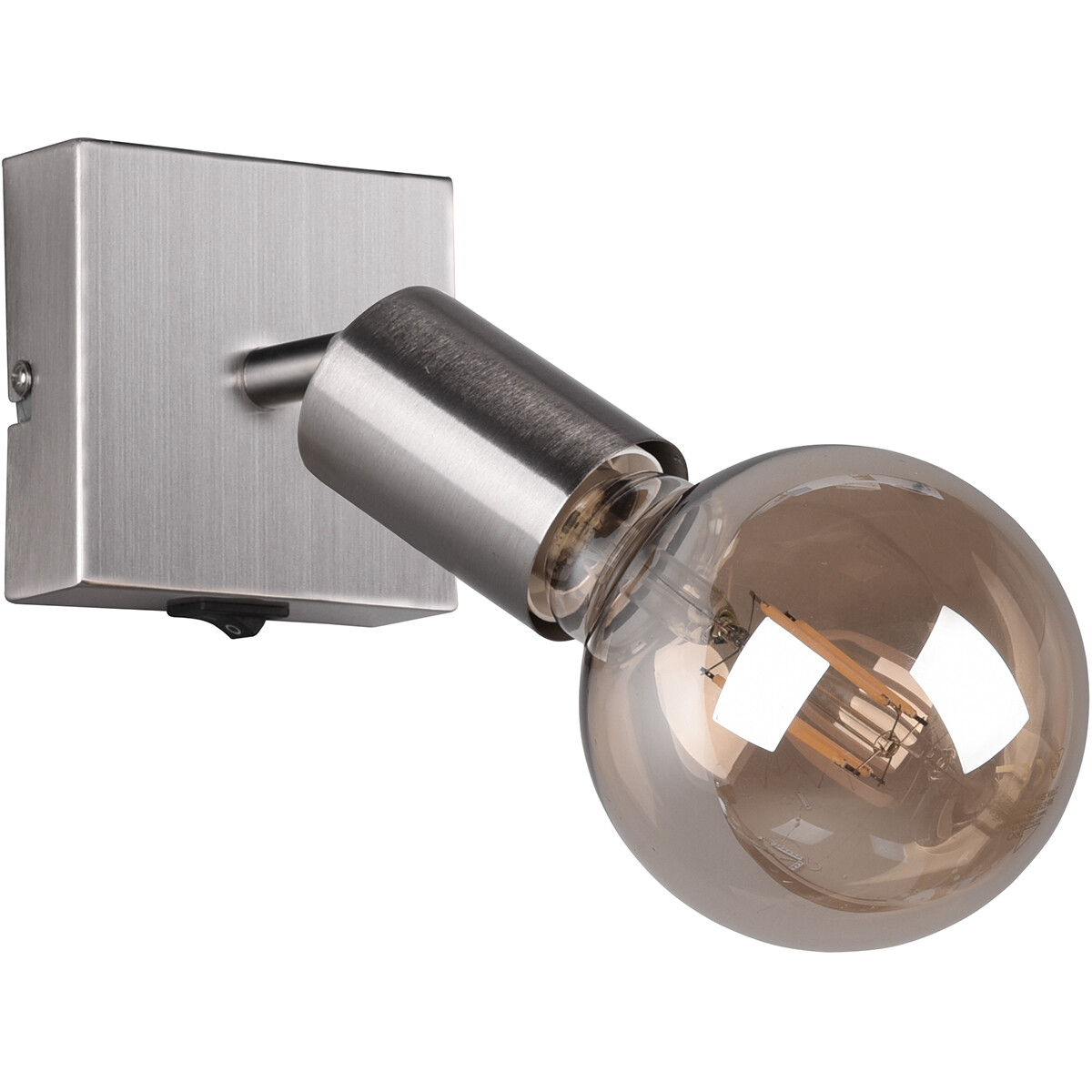 LED Wandspot - Trion Zuncka - E27 Fitting - Vierkant - Mat Nikkel – Aluminium