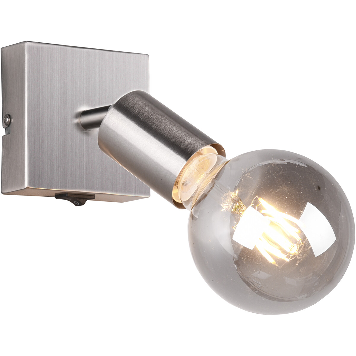 LED Wandspot - Trion Zuncka - E27 Fitting - Vierkant - Mat Nikkel – Aluminium