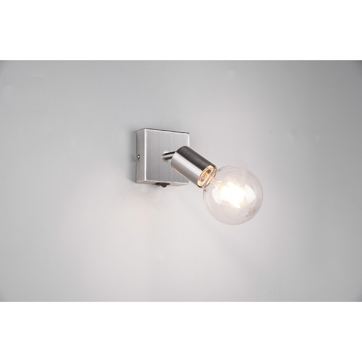 LED Wandspot - Trion Zuncka - E27 Fitting - Vierkant - Mat Nikkel – Aluminium