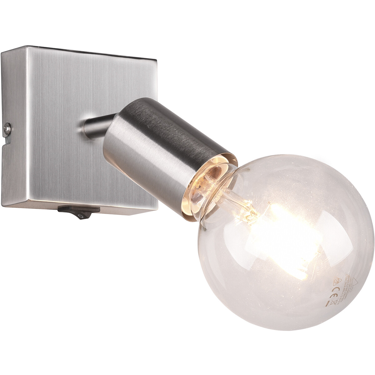 LED Wandspot - Trion Zuncka - E27 Fitting - Vierkant - Mat Nikkel – Aluminium