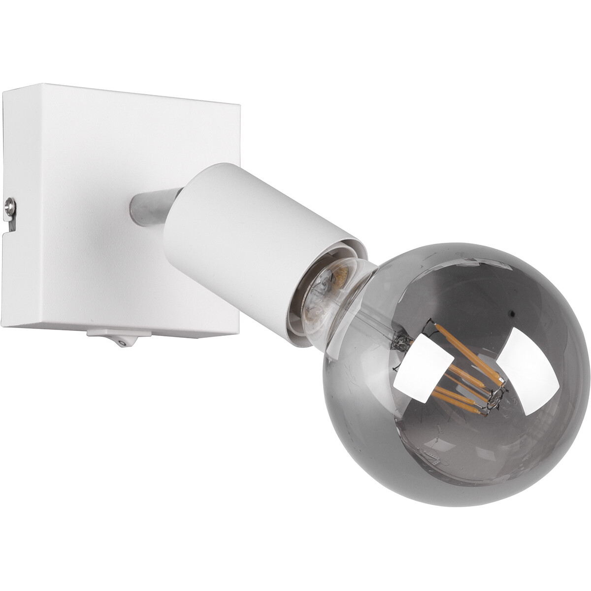 LED Wandspot - Trion Zuncka - E27 Fitting - Vierkant - Mat Wit - Aluminium