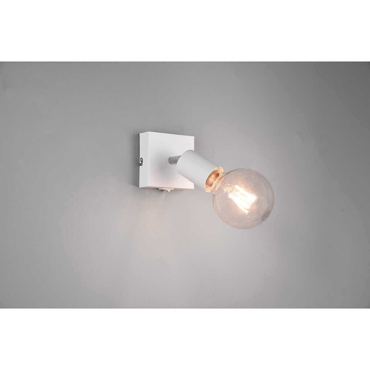 LED Wandspot - Trion Zuncka - E27 Fitting - Vierkant - Mat Wit - Aluminium