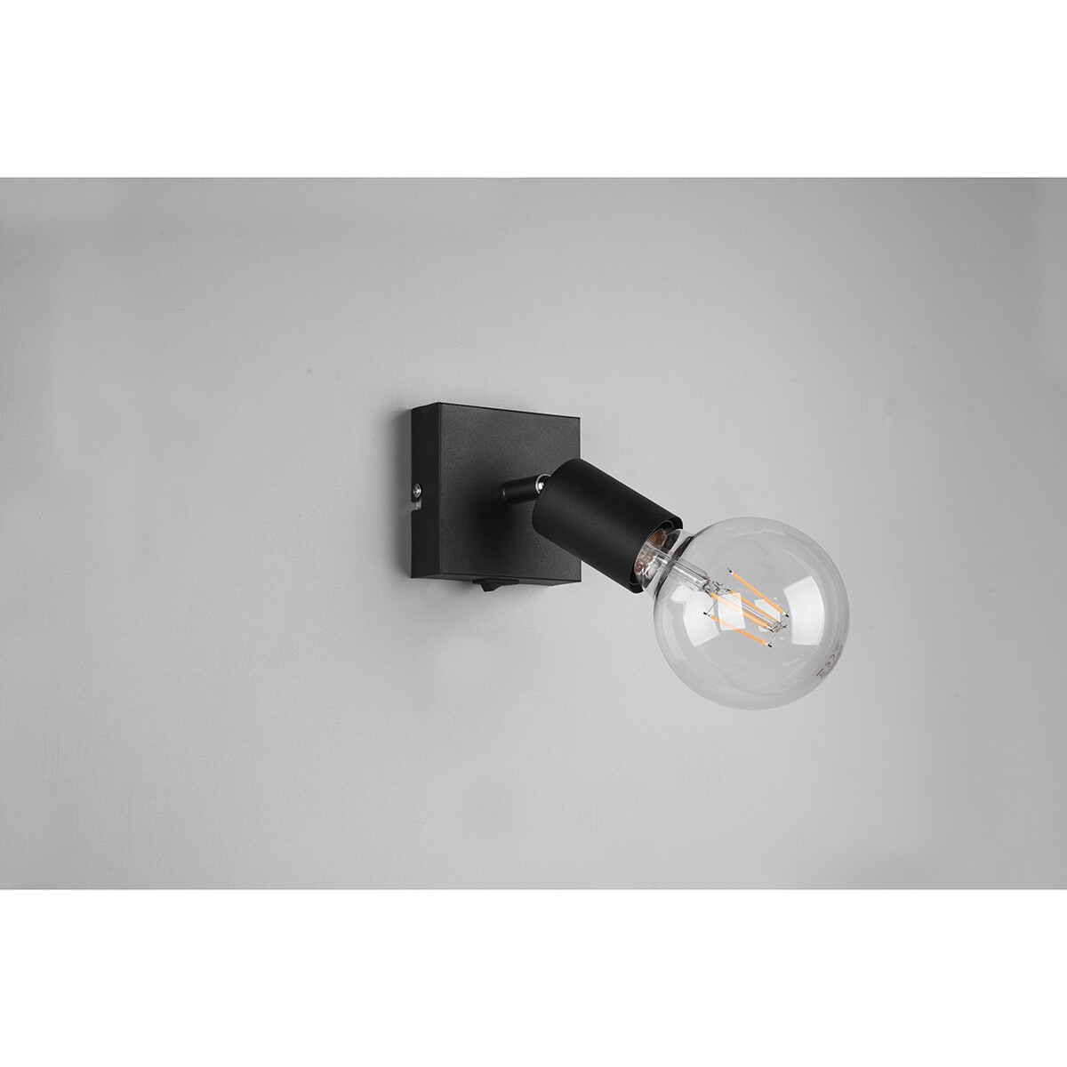 LED Wandspot - Trion Zuncka - E27 Fitting - Vierkant - Mat Zwart - Aluminium