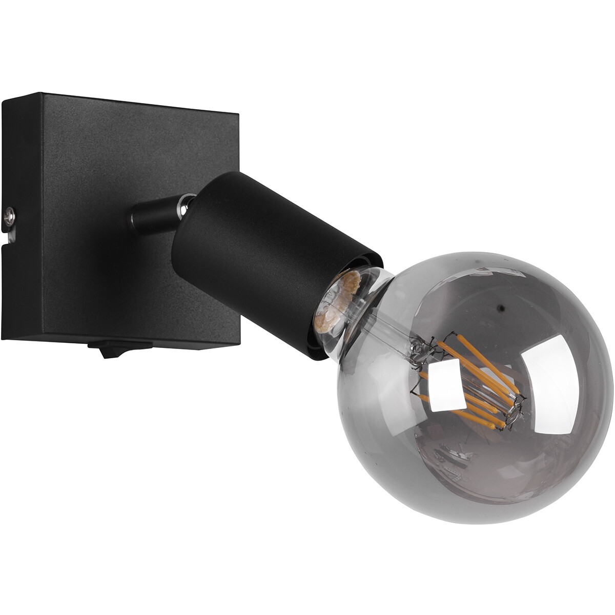 LED Wandspot - Trion Zuncka - E27 Fitting - Vierkant - Mat Zwart - Aluminium