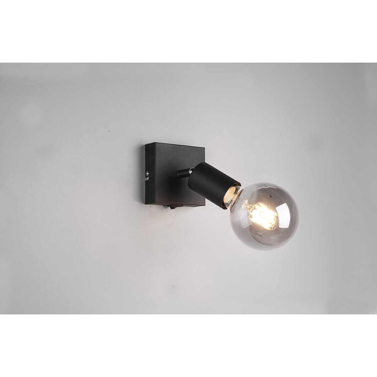 LED Wandspot - Trion Zuncka - E27 Fitting - Vierkant - Mat Zwart - Aluminium