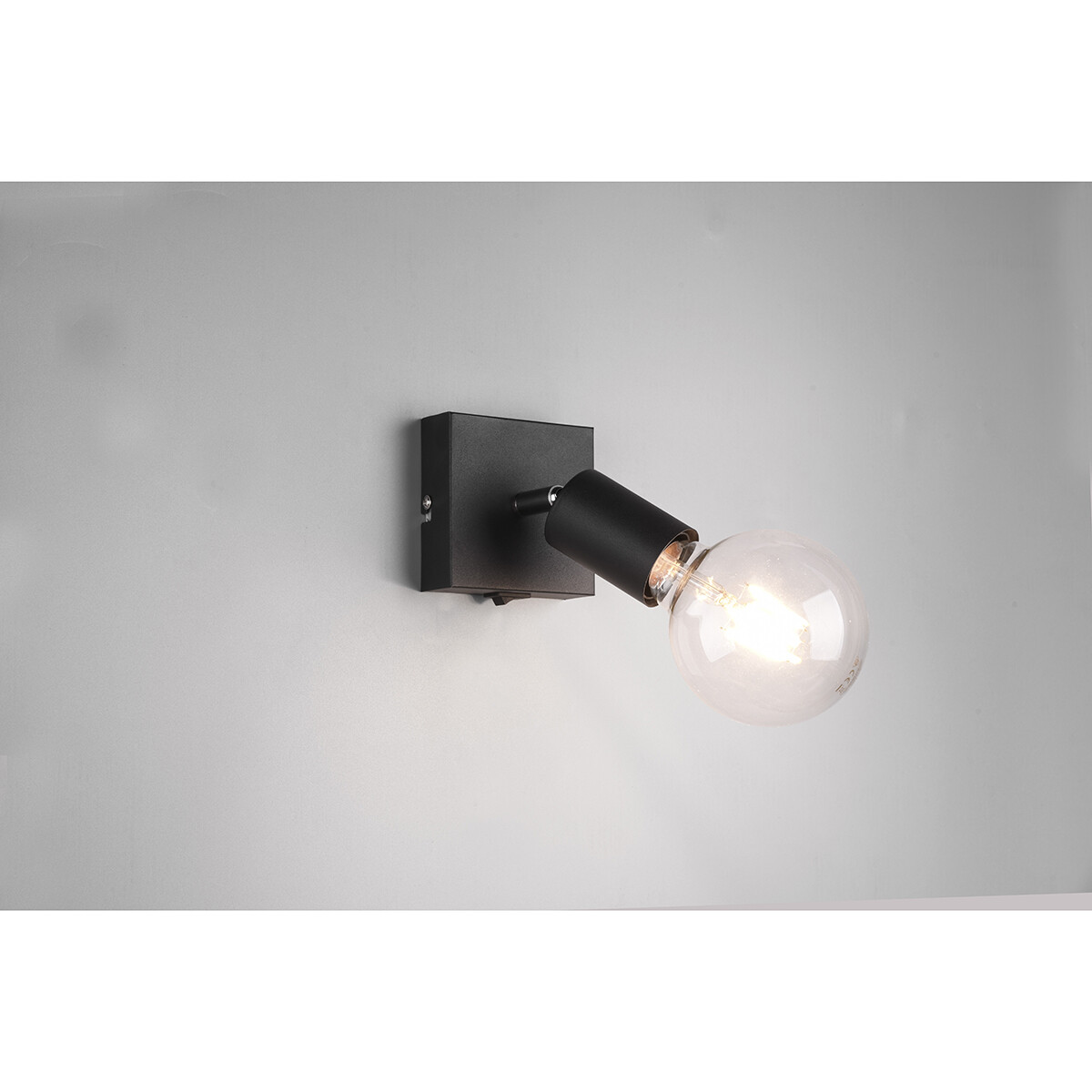 LED Wandspot - Trion Zuncka - E27 Fitting - Vierkant - Mat Zwart - Aluminium