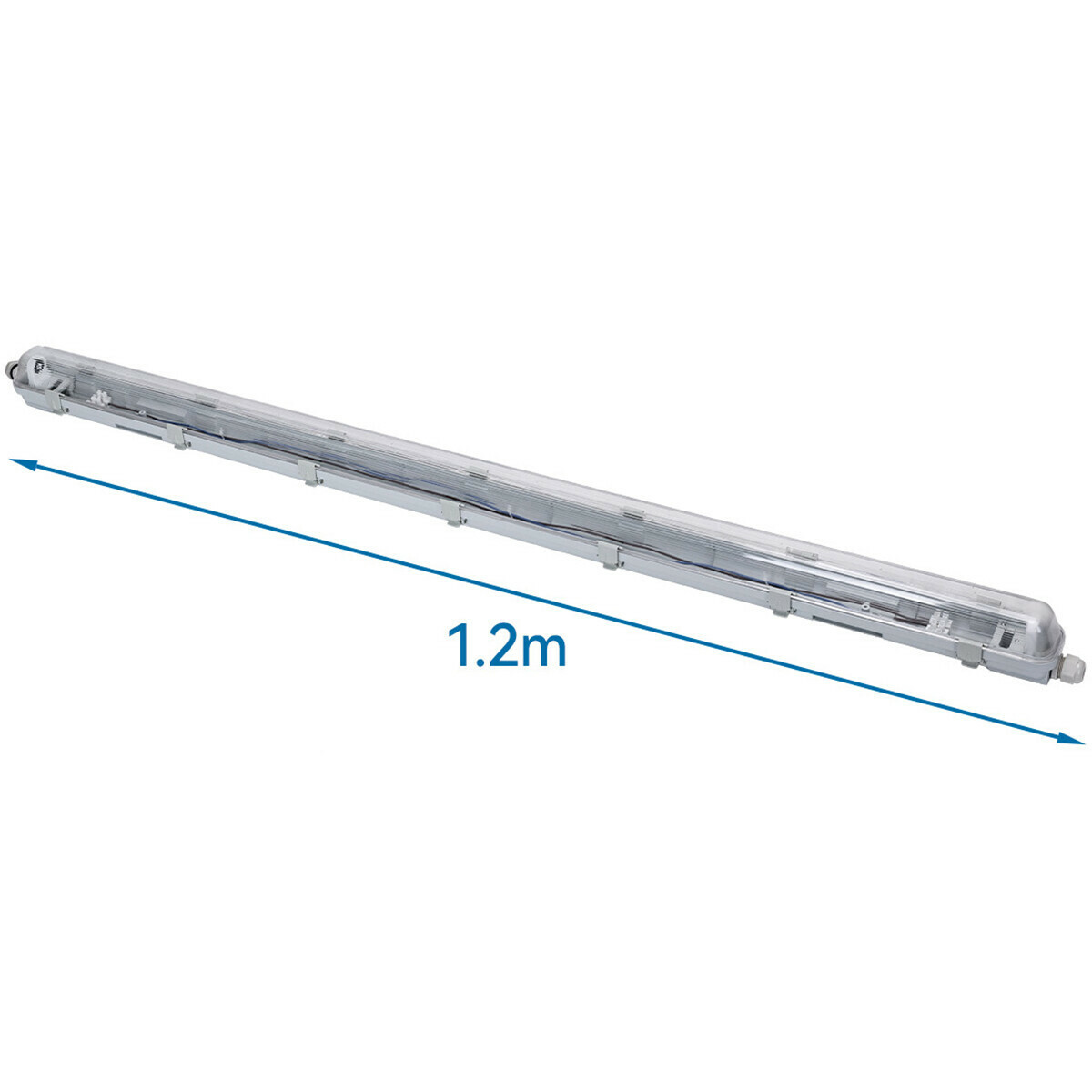 LED Waterdichte TL Armatuur met T8 Buis - Velvalux Strela - 120cm - Enkel - Koppelbaar - Waterdicht IP65 - 16W - Natuurlijk Wit 4200K