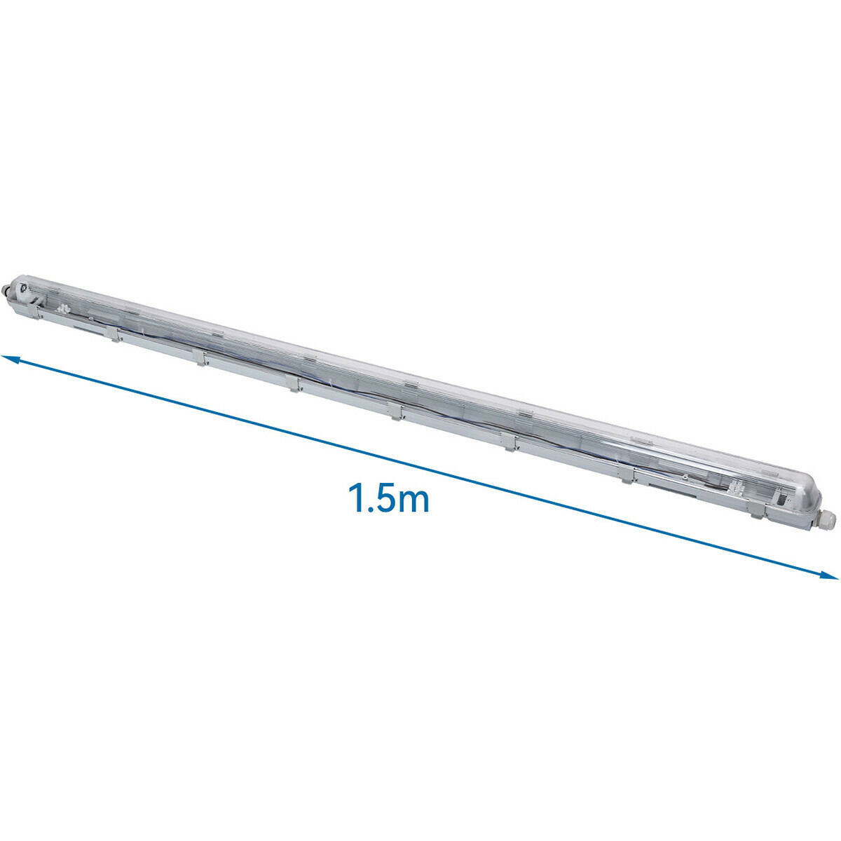 LED Waterdichte TL Armatuur met T8 Buis - Velvalux Strela - 150cm - Enkel - Koppelbaar - Waterdicht IP65 - 22W - Helder/Koud Wit 6400K