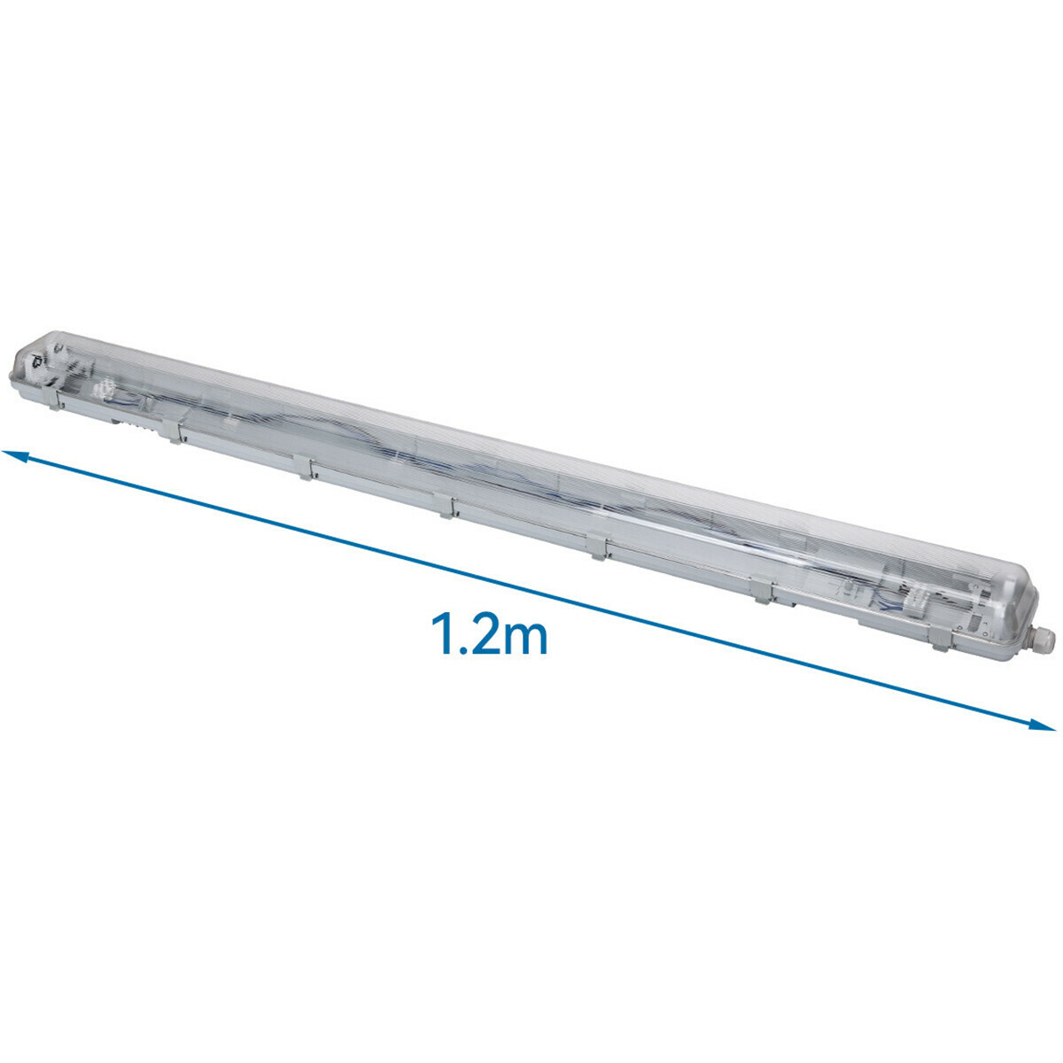 LED Waterdichte TL Armatuur met T8 Buizen - Velvalux Strela - 120cm - Dubbel - Koppelbaar - Waterdicht IP65 - OSRAM - SubstiTUBE Value EM 865 - 32.4W - Helder/Koud Wit 6500K | Vervangt 72W