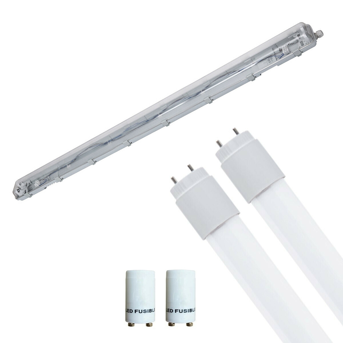 LED Waterdichte TL Armatuur met T8 Buizen - Velvalux Strela - 150cm - Dubbel - Koppelbaar - Waterdicht IP65 - 44W - Natuurlijk Wit 4200K