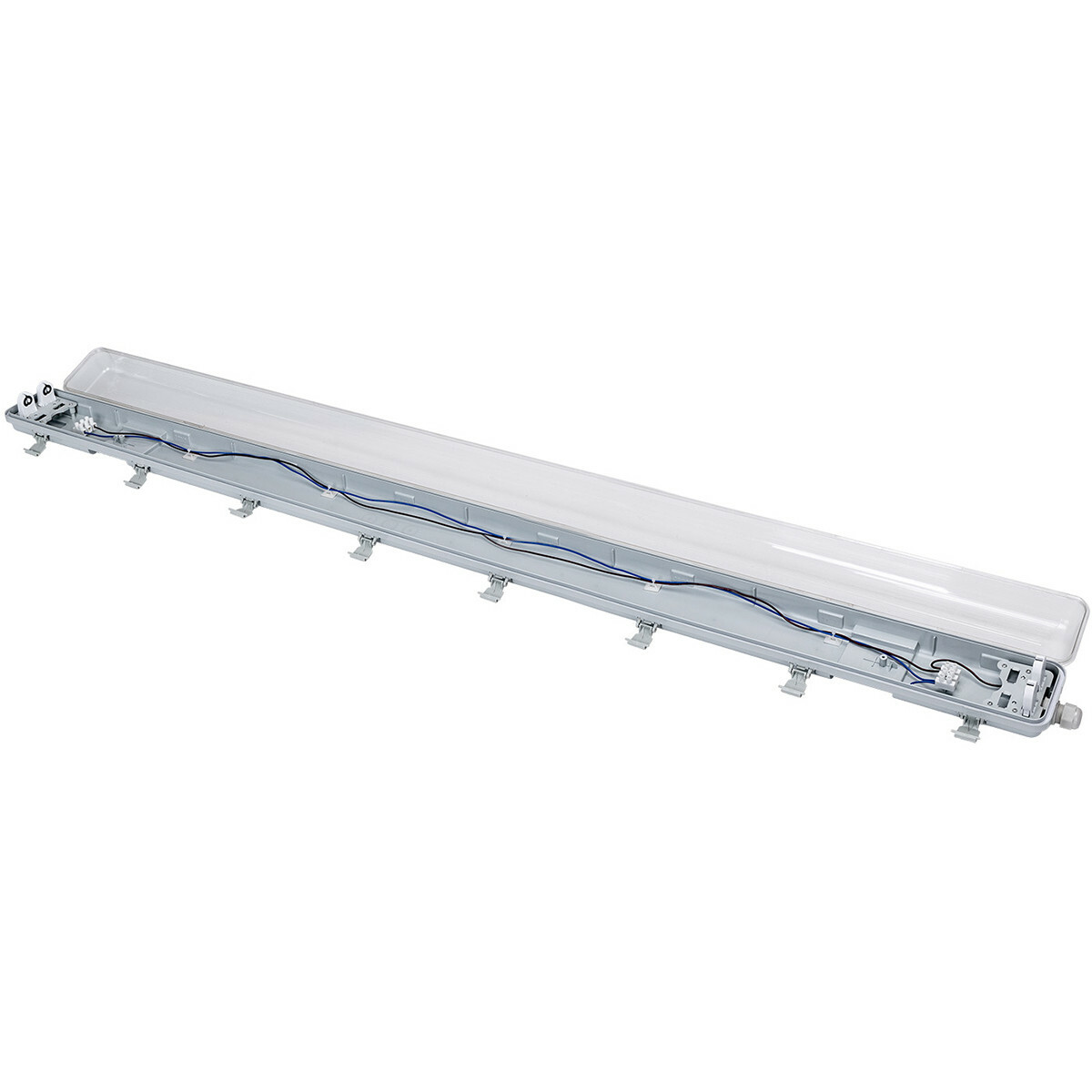 LED Waterdichte TL Armatuur met T8 Buizen - Velvalux Strela - 150cm - Dubbel - Koppelbaar - Waterdicht IP65 - OSRAM - SubstiTUBE Value EM 830 - 38.2W - Warm Wit 3000K | Vervangt 116W