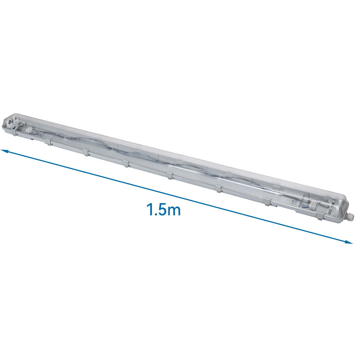 LED Waterdichte TL Armatuur met T8 Buizen - Velvalux Strela - 150cm - Dubbel - Koppelbaar - Waterdicht IP65 - OSRAM - SubstiTUBE Value EM 830 - 38.2W - Warm Wit 3000K | Vervangt 116W