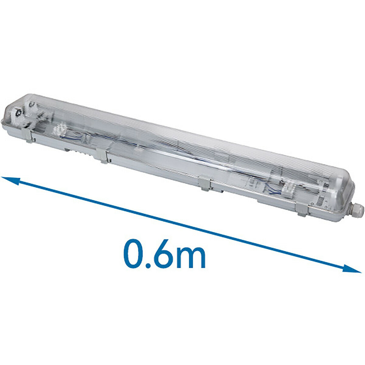 LED Waterdichte TL Armatuur met T8 Buizen - Velvalux Strela - 60cm - Dubbel - Koppelbaar - Waterdicht IP65 - 16W - Helder/Koud Wit 6400K