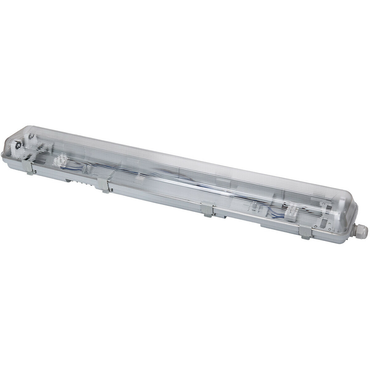 LED Waterdichte TL Armatuur met T8 Buizen - Velvalux Strela - 60cm - Dubbel - Koppelbaar - Waterdicht IP65 - OSRAM - SubstiTUBE Value EM 865 - 15.2W - Helder/Koud Wit 6500K | Vervangt 36W