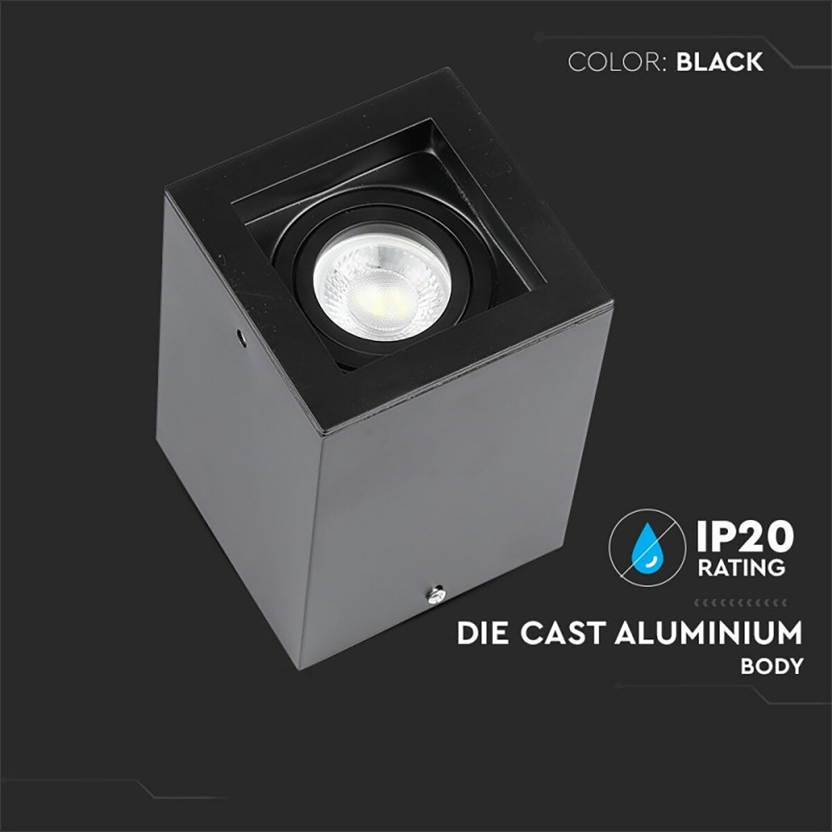 LED Opbouwspot - Plafondspot - Viron Halo - GU10 Fitting - Vierkant - Mat Zwart - Aluminium