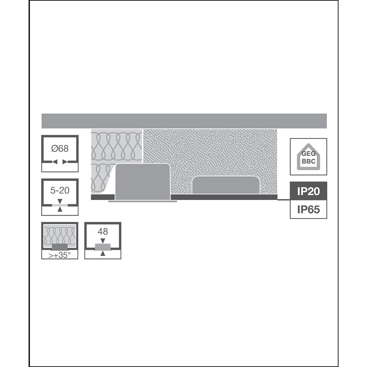 LEDVANCE - LED Spot - Inbouwspot - Combo Adjust - Aanpasbare Vermogen - Aanpasbare Lichtleur - Waterdicht IP65 - Kantelbaar - Wit - Aluminium - Rond