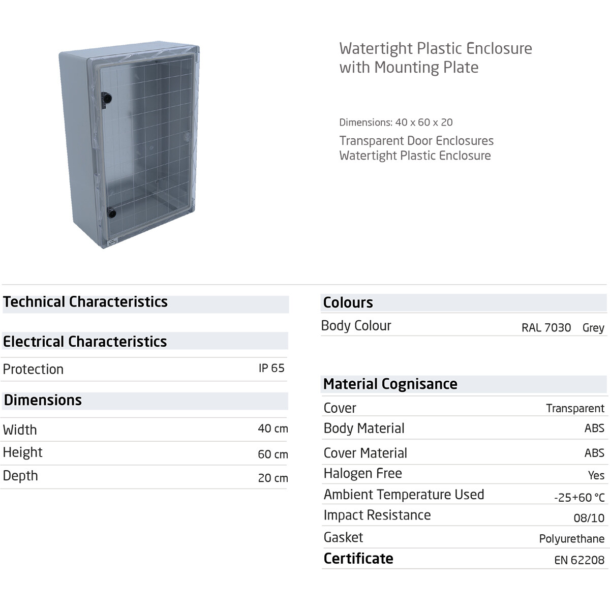 Lege Groepenkast - 400x600x200mm - Velvalux Panoboxpro - Transparant Deksel - Installatiekast - Kunststofkast - Waterdicht IP65