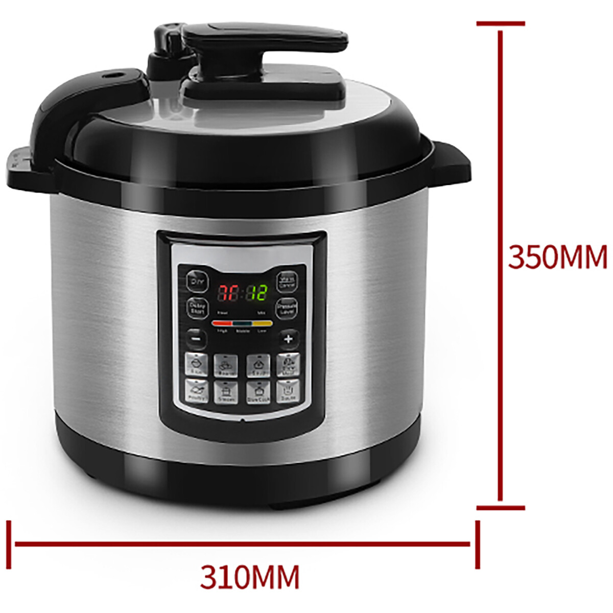 Multicooker - Aigi Miani - Timer - 6 Liter - Zwart/Zilver