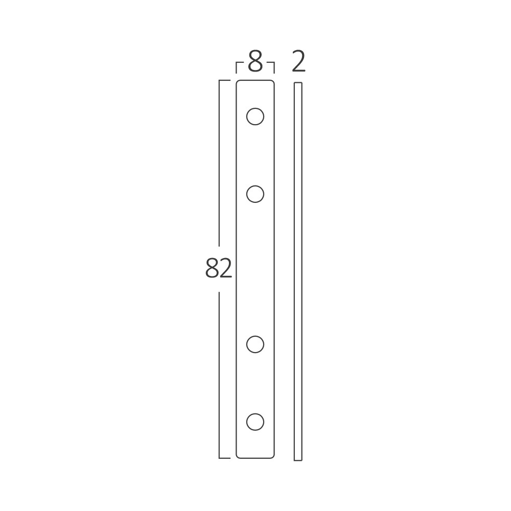 Opbouw Bevestigingsplaat voor 48V Magnetische Track Rails - Brinton Magni - Metaal