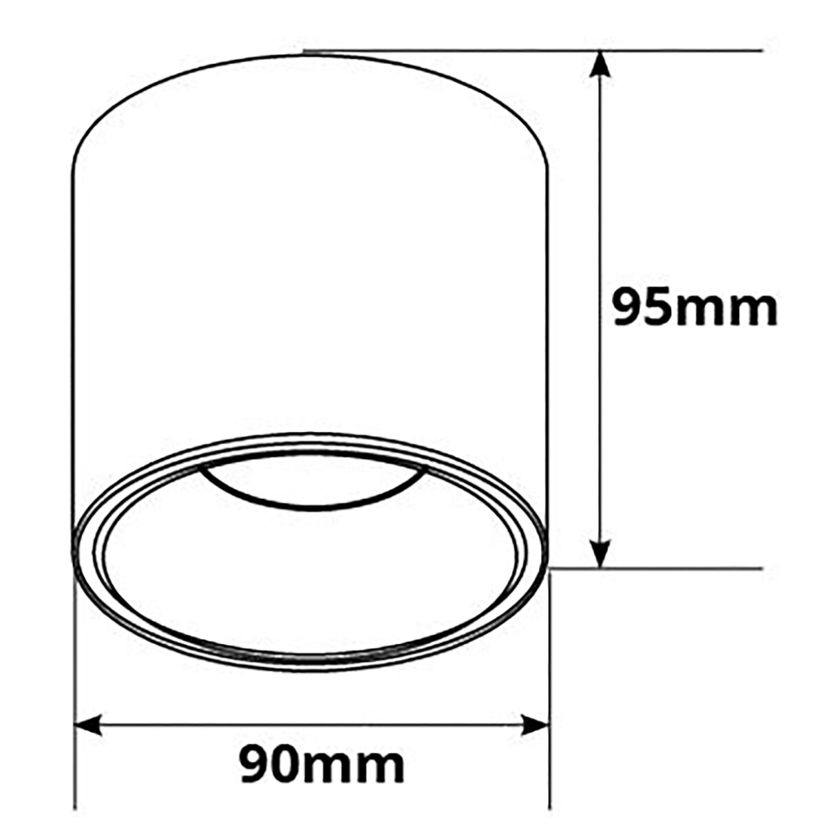 Opbouwspot GU10 - Pragmi Cliron Pro - Opbouw Rond - Mat Zwart/Goud - Aluminium - Verdiept - Ø90mm