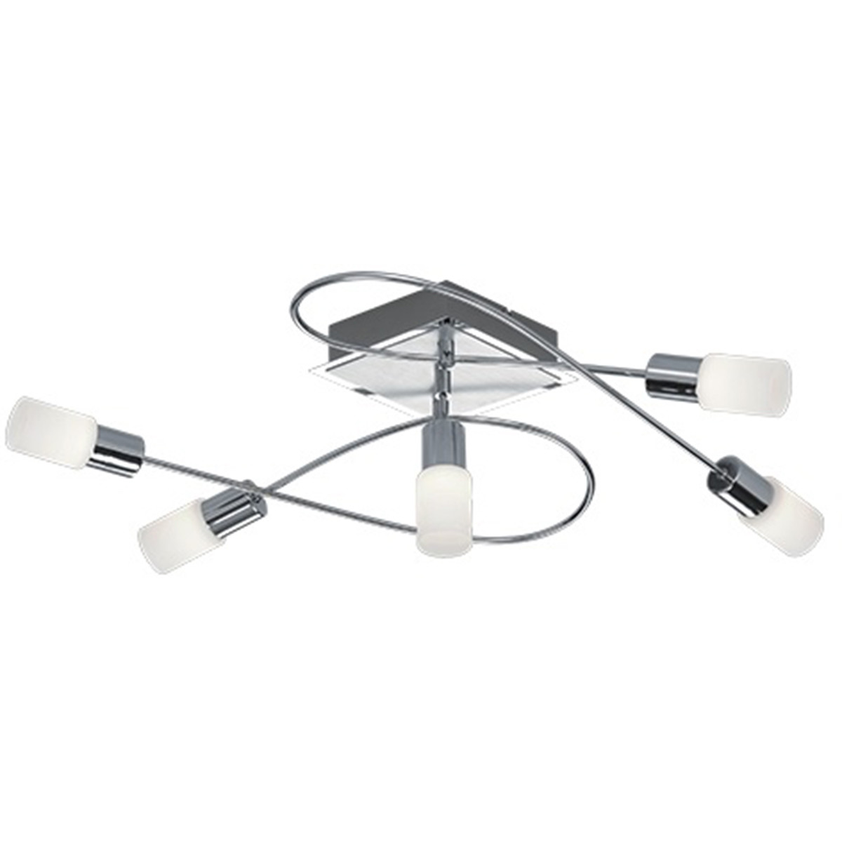 LED Plafondlamp - Trion Clupo - 20W - Warm Wit 3000K - Rechthoek - Mat Chroom - Aluminium - OSRAM LEDs