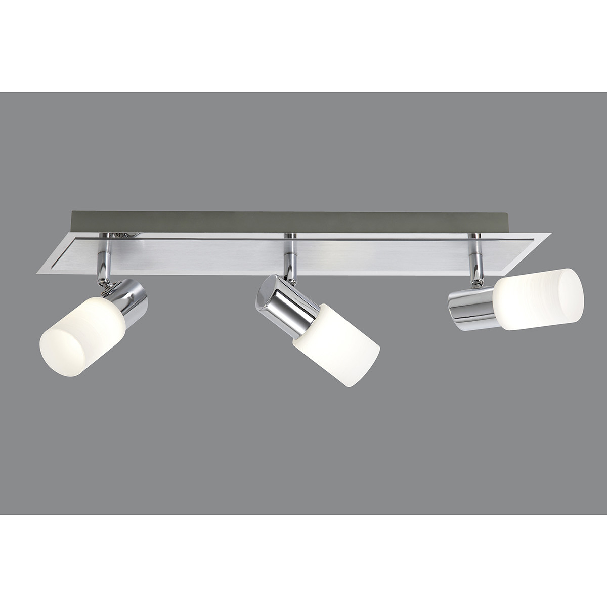 LED Plafondspot - Trion Clupo - 12W - Warm Wit 3000K - 3-lichts - Rechthoek - Mat Chroom - Aluminium - OSRAM LEDs