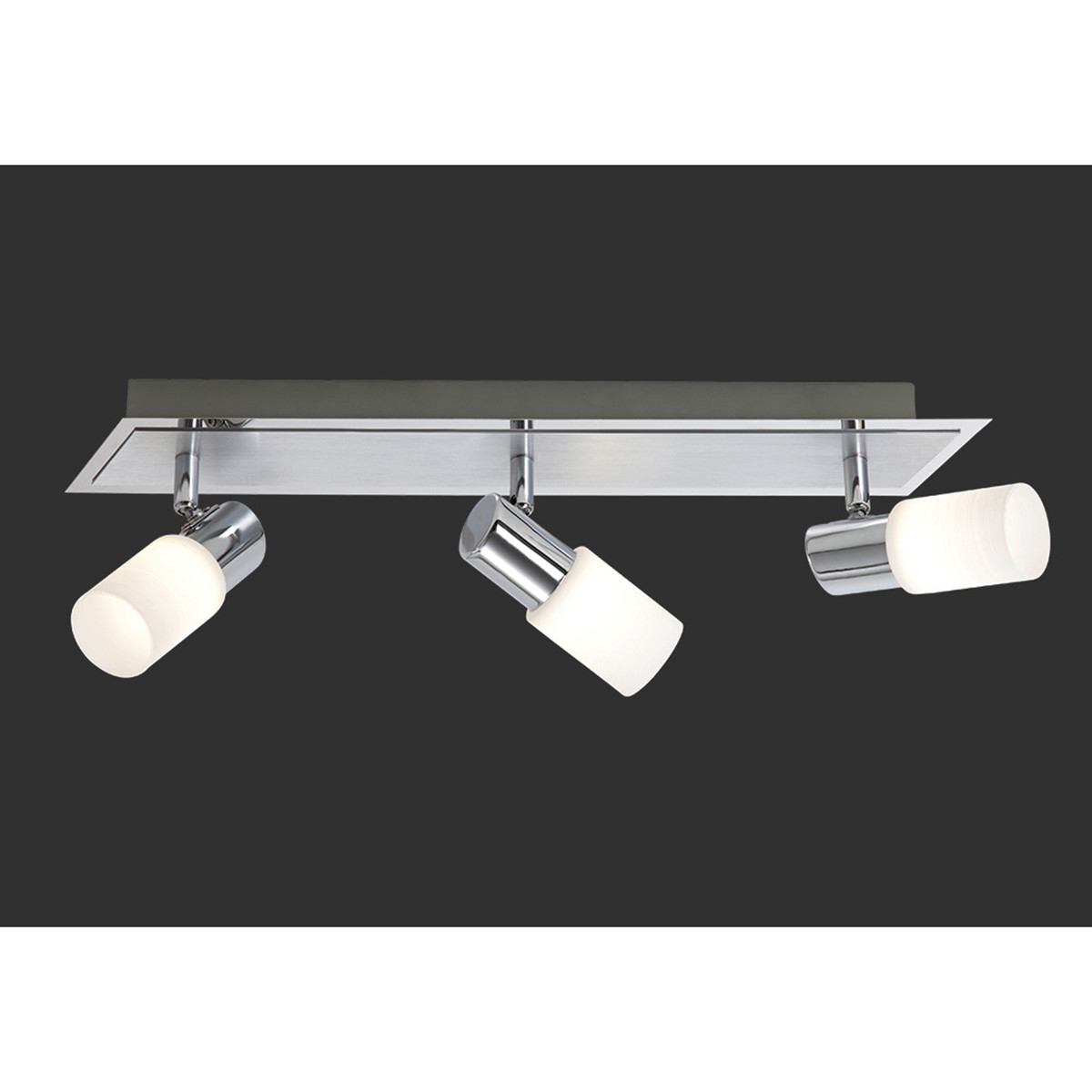 LED Plafondspot - Trion Clupo - 12W - Warm Wit 3000K - 3-lichts - Rechthoek - Mat Chroom - Aluminium - OSRAM LEDs