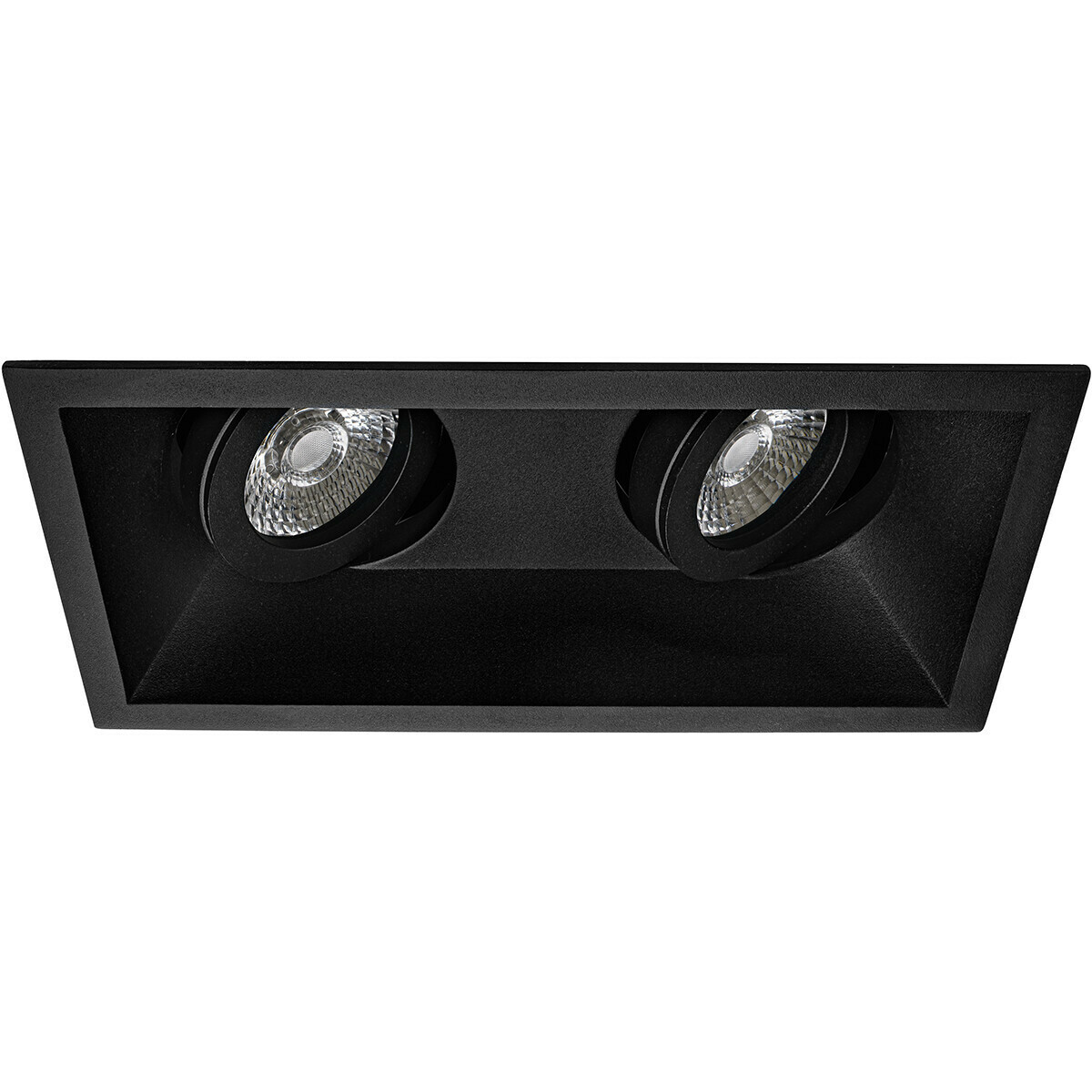 LED Spot Set - LEDVANCE Parathom PAR16 930 36D - Pragmi Zano Pro - GU10 Fitting - Dimbaar - Inbouw Rechthoek Dubbel - Mat Zwart - 4.5W - Warm Wit 3000K - Kantelbaar - 185x93mm