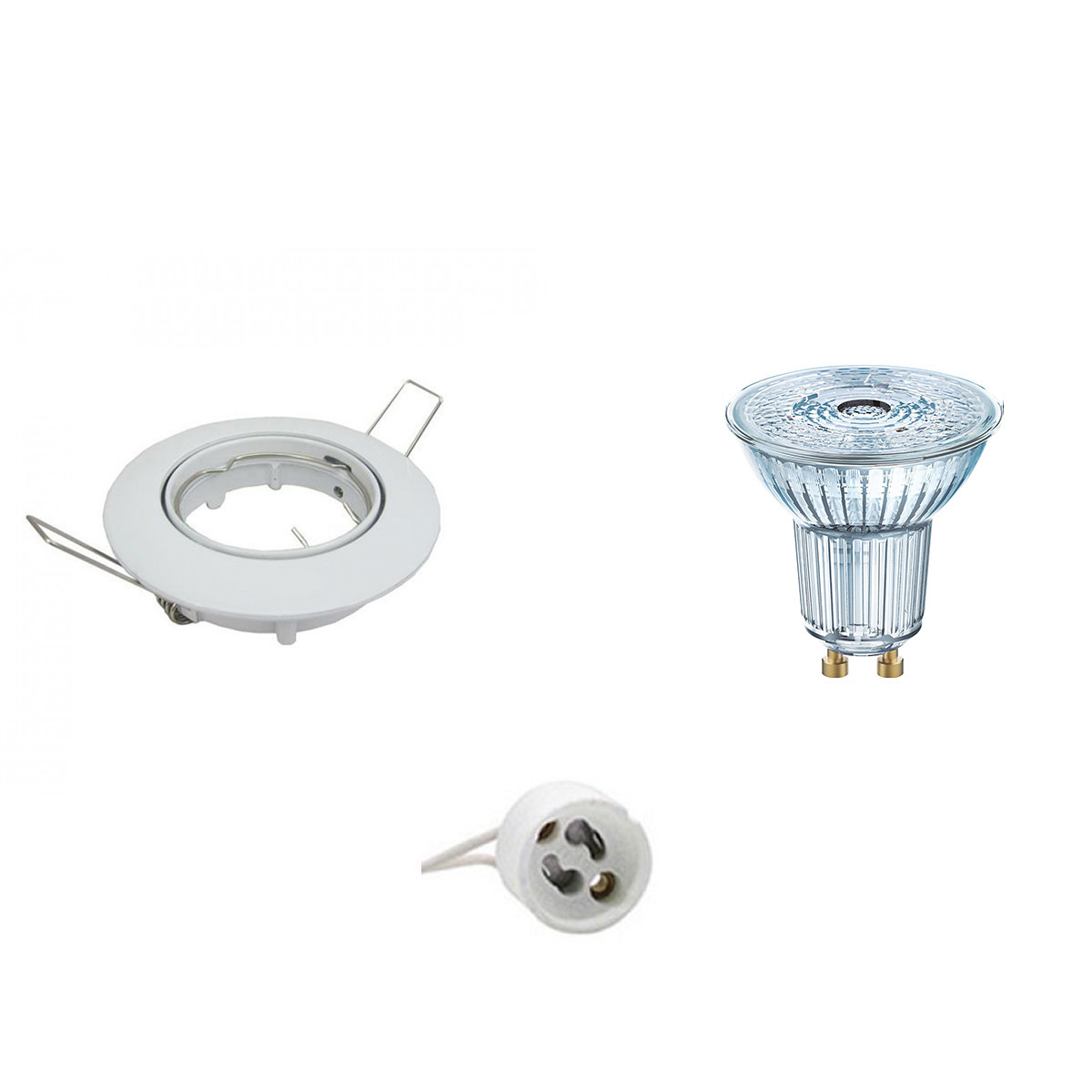 LED Spot Set - LEDVANCE Parathom PAR16 930 36D - GU10 Fitting - Dimbaar - Inbouw Rond - Glans Wit - 3.4W - Warm Wit 3000K - Kantelbaar Ø82mm