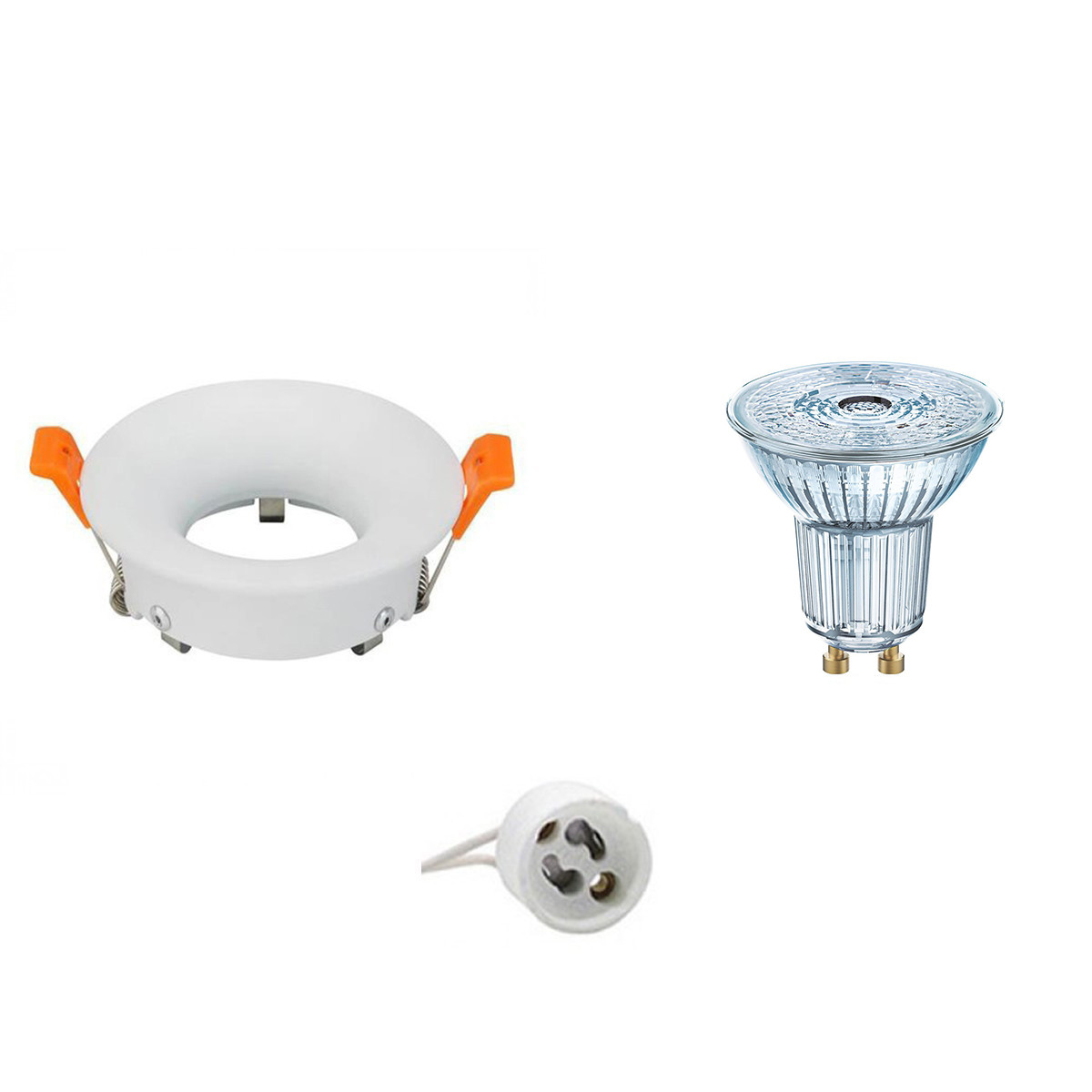 LED Spot Set - LEDVANCE Parathom PAR16 930 36D - GU10 Fitting - Dimbaar - Inbouw Rond - Mat Wit - 3.4W - Warm Wit 3000K - Ø85mm