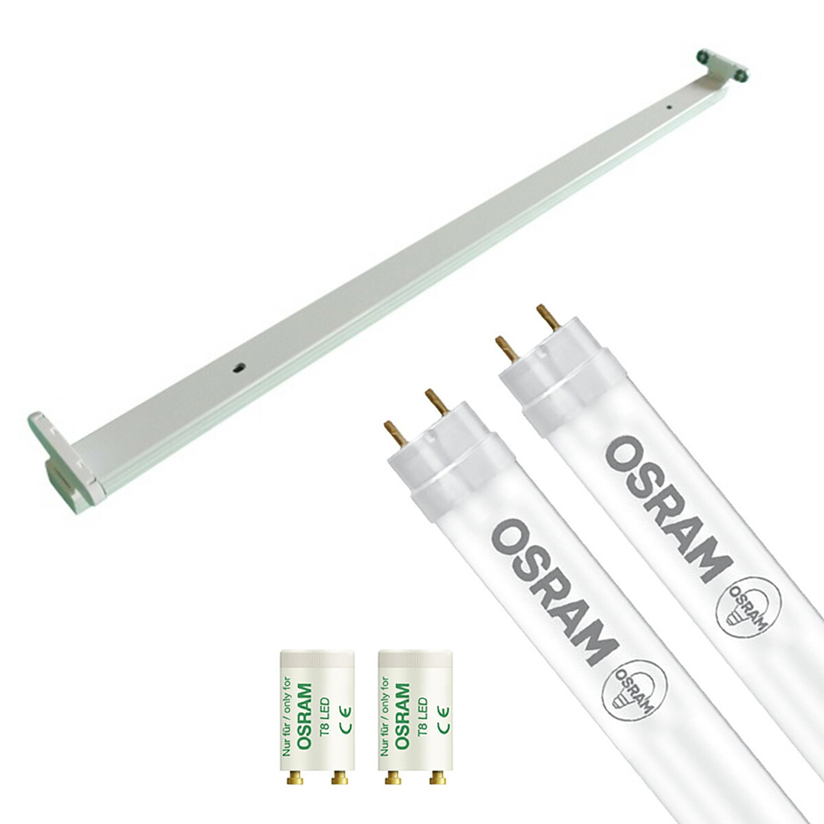 LED TL Armatuur met T8 Buis - OSRAM SubstiTUBE Value EM 830 - Aigi Dybolo - 120cm Dubbel - 32.4W - Warm Wit 3000K