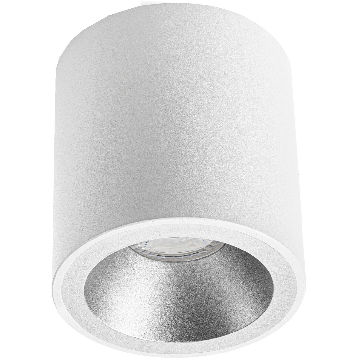 Pragmi Cliron Pro - Opbouw Rond - Mat Wit/Zilver - Verdiept - Ø90mm - Philips Hue - Opbouwspot Set GU10 - White Ambiance - Bluetooth