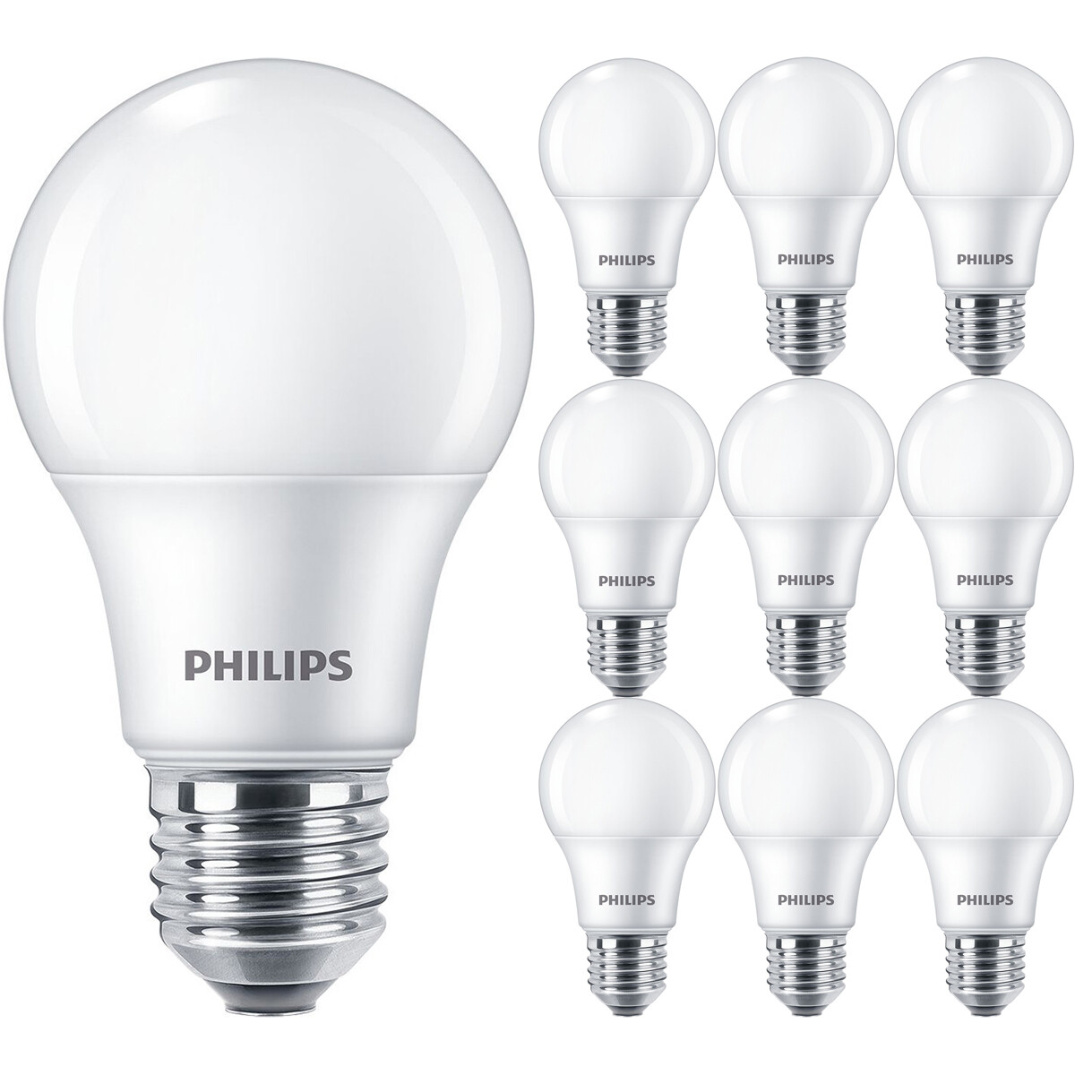 PHILIPS - LED Lamp E27 10 Pack - Corepro LEDbulb E27 Peer Mat 4.9W 470lm - 865 Helder/Koud Wit 6500K | Vervangt 40W