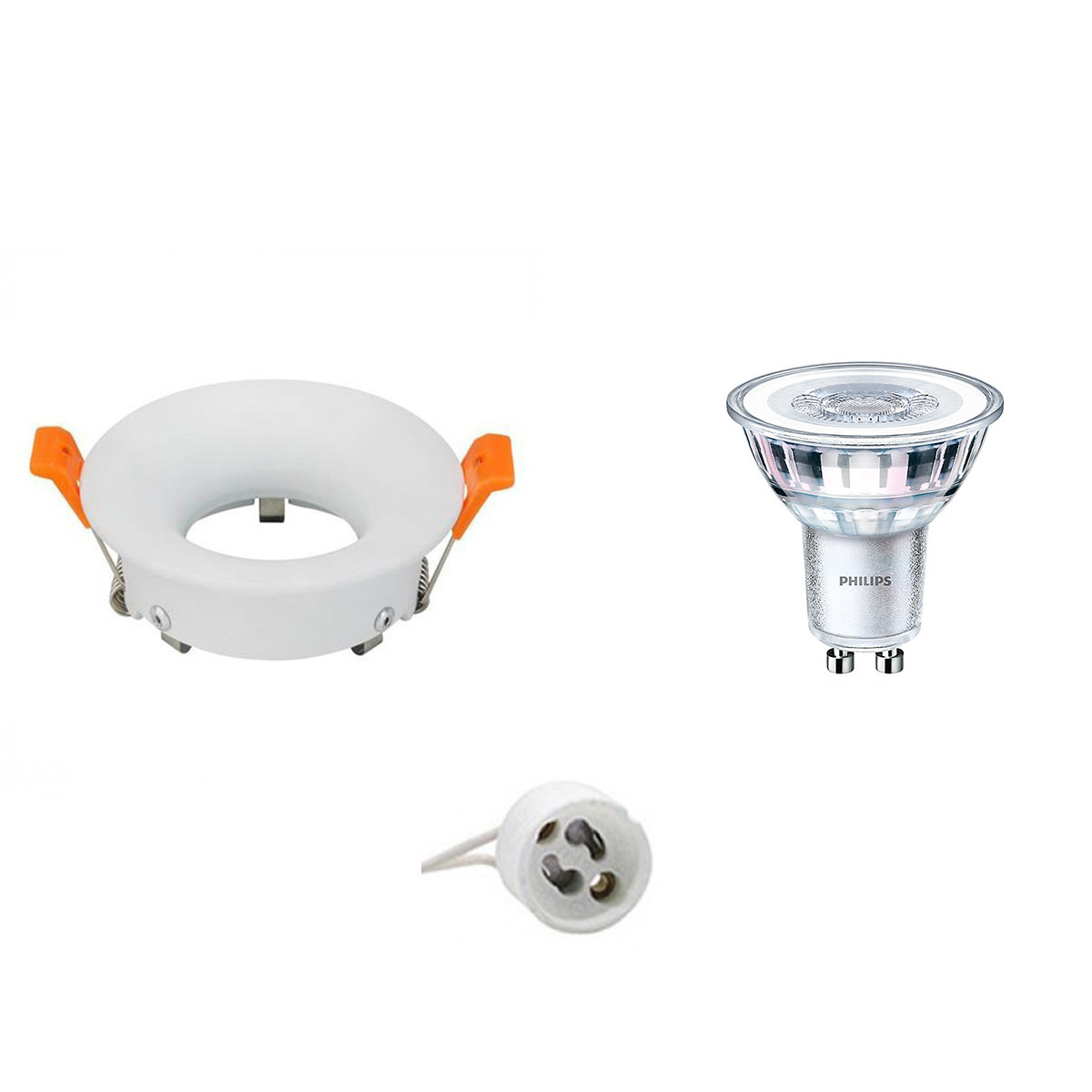 LED Spot Set - GU10 Fitting - Inbouw Rond - Mat Wit - Ø85mm - Philips - CorePro 827 36D - 3.5W - Warm Wit 2700K