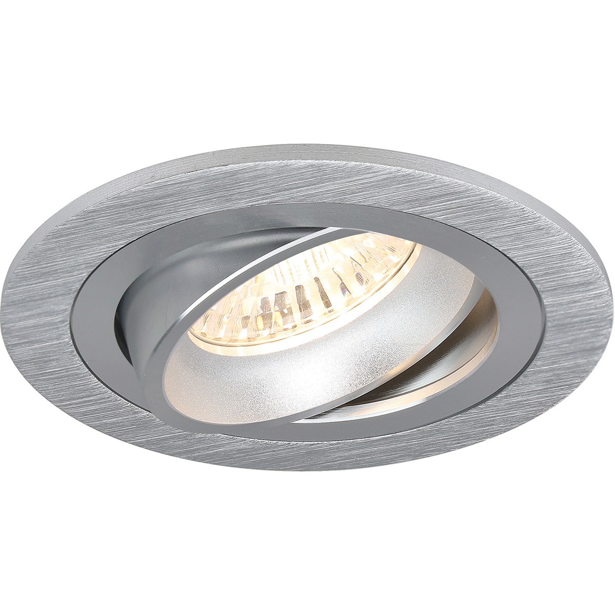 LED Spot Set - Pragmi Alpin Pro - GU10 Fitting - Inbouw Rond - Mat Zilver - Kantelbaar Ø92mm - Philips - CorePro 827 36D - 3.5W - Warm Wit 2700K