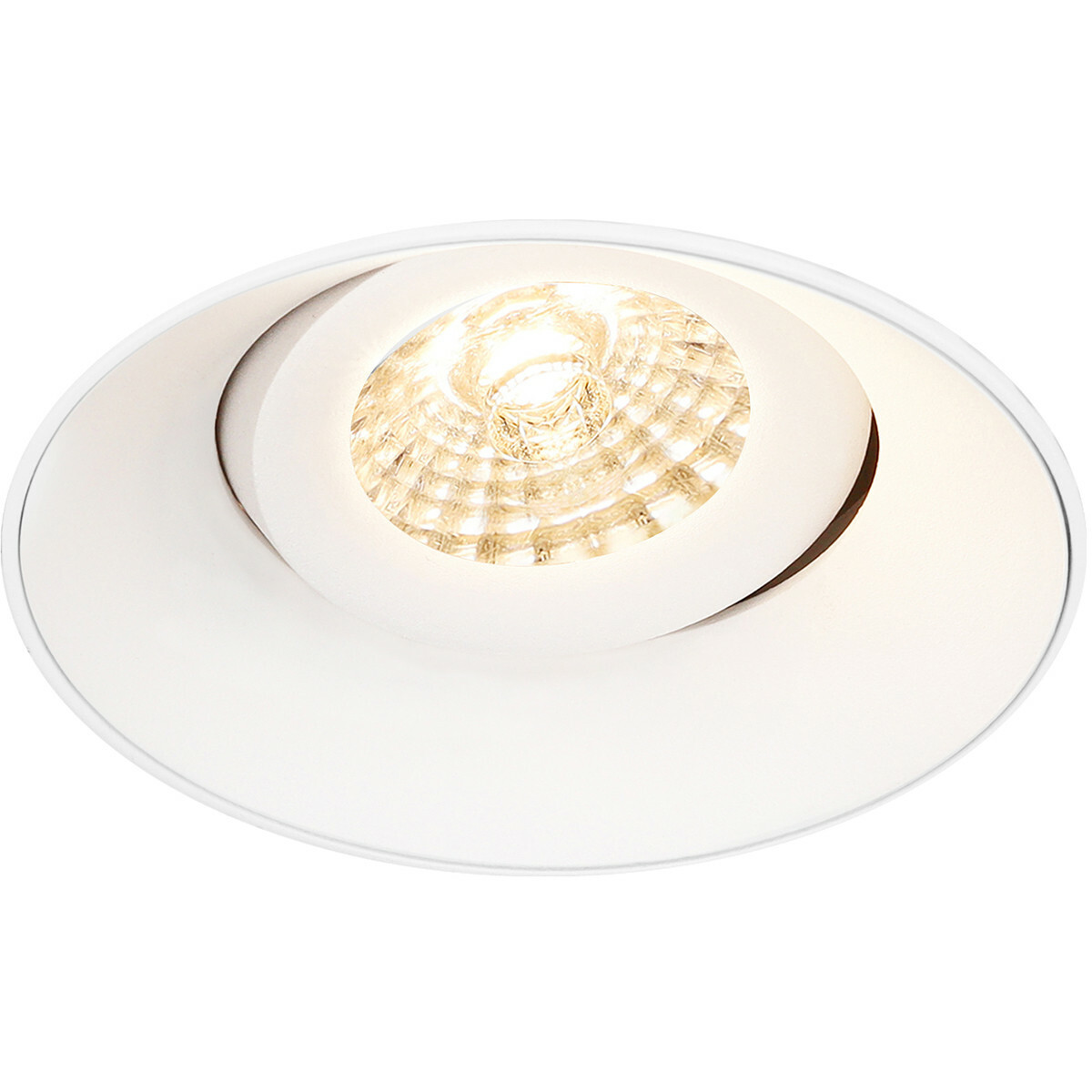 LED Spot Set - Pragmi Nivas Pro - GU10 Fitting - Inbouw Rond - Mat Wit - Trimless - Kantelbaar - Ø150mm - Philips - CorePro 840 36D - 5W - Natuurlijk Wit 4000K - Dimbaar