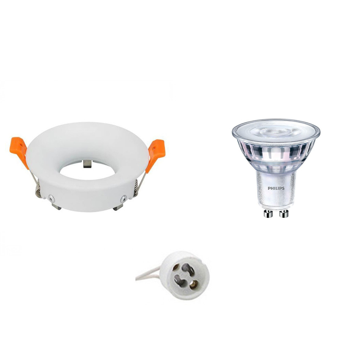 LED Spot Set - GU10 Fitting - Inbouw Rond - Mat Wit - Ø85mm - Philips - SceneSwitch 827 36D - 1.5W-5W - Warm Wit 2200K-2700K - Dimbaar