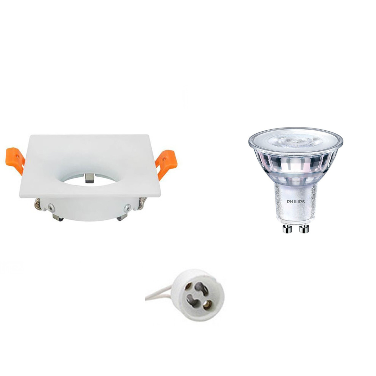 LED Spot Set - GU10 Fitting - Inbouw Vierkant - Mat Wit - 85mm - Philips - SceneSwitch 827 36D - 1.5W-5W - Warm Wit 2200K-2700K - Dimbaar