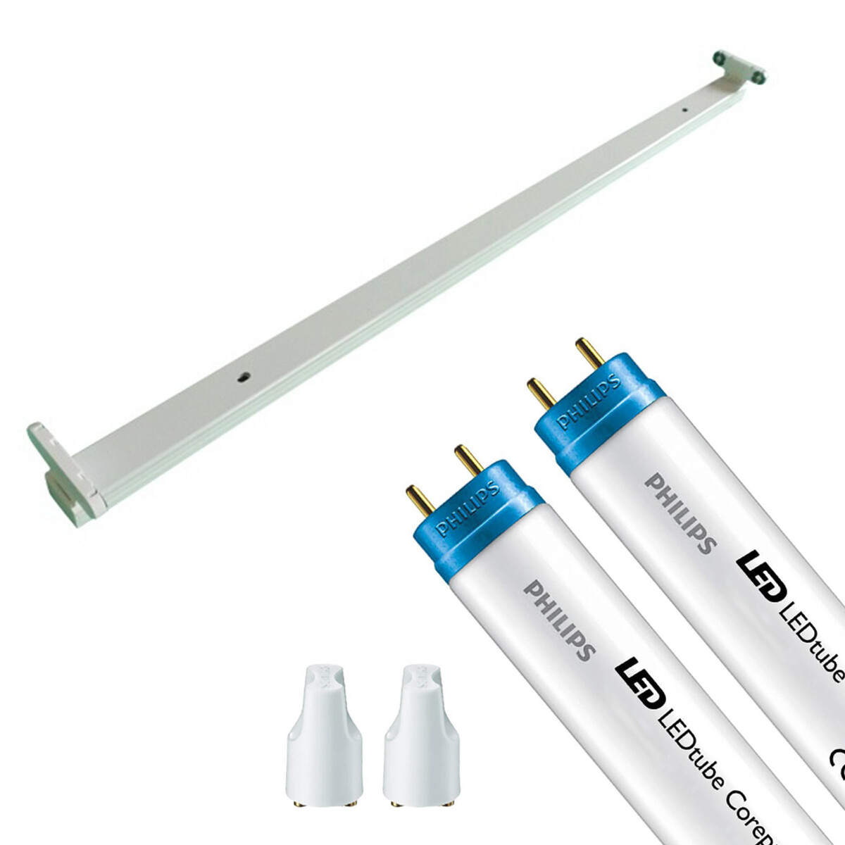 LED TL Armatuur met T8 Buis - Aigi Dybolo - 120cm Dubbel - Philips - CorePro LEDtube EM 840 - 29W - Natuurlijk Wit 4000K | Vervangt 72W