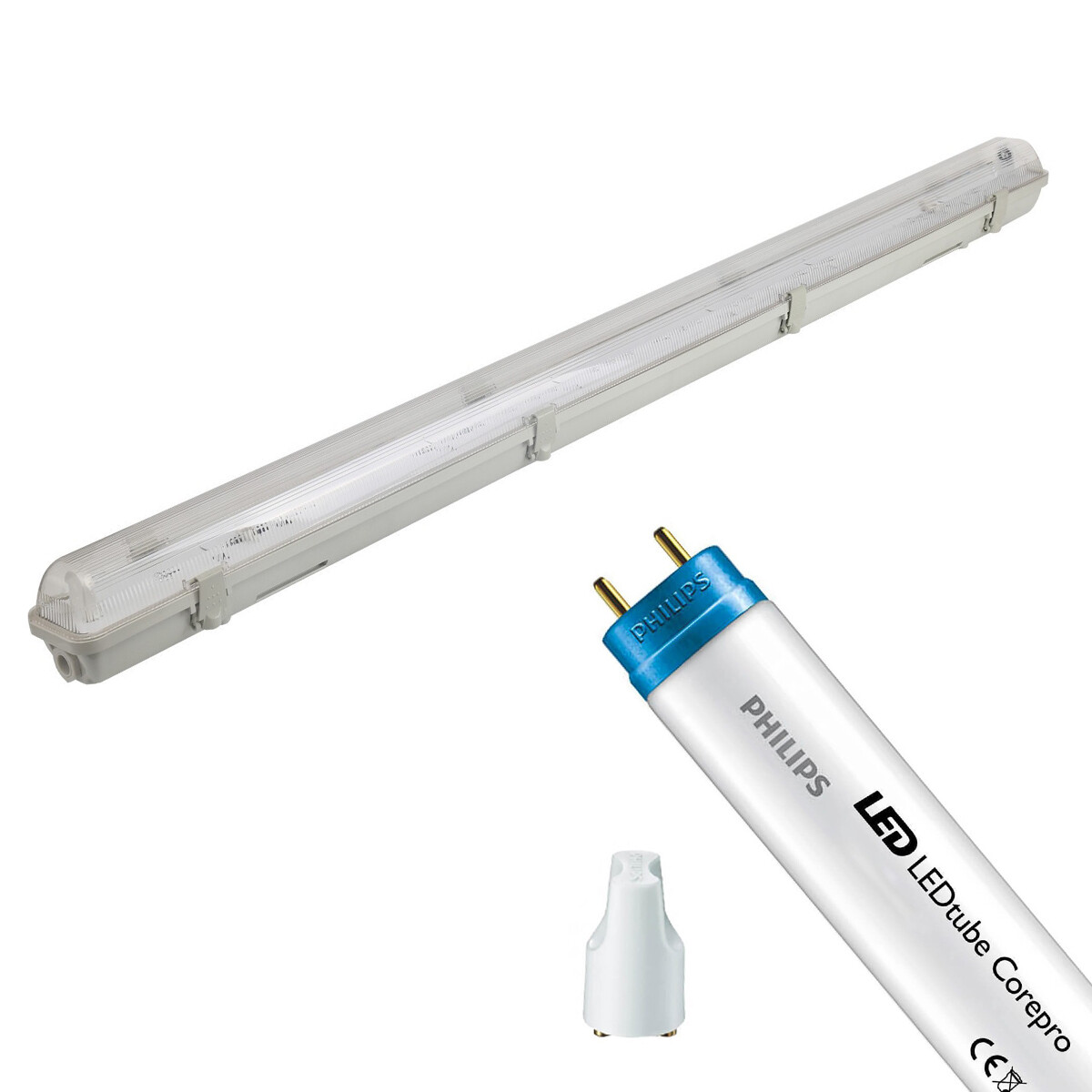 LED TL Armatuur met T8 Buis - Aigi Hari - 120cm Enkel - Philips - CorePro LEDtube EM 865 - 14.5W - Helder/Koud Wit 6500K | Vervangt 36W