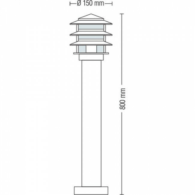 LED Tuinverlichting - Staande Buitenlamp - Kayo 4 - E27 Fitting - Rond - RVS - Philips - CorePro LEDbulb 827 A60 - 5.5W - Warm Wit 2700K