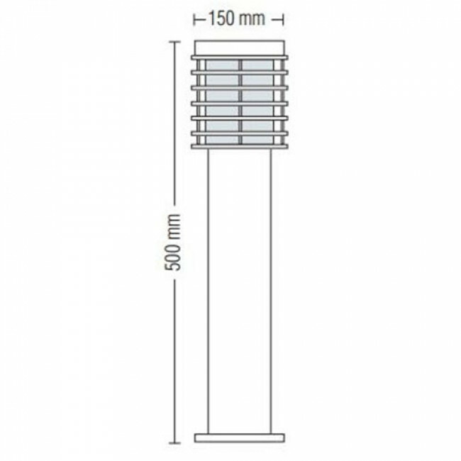 LED Tuinverlichting - Staande Buitenlamp - Palm 3 - E27 Fitting - Rond - RVS - Philips - CorePro LEDbulb 827 A60 - 5.5W - Warm Wit 2700K