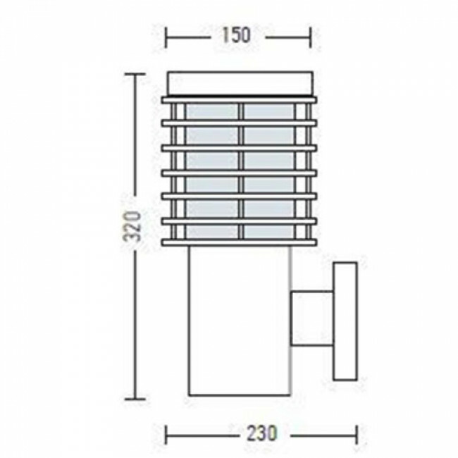 LED Tuinverlichting - Wandlamp Buiten - Palm 2 - E27 Fitting - Rond - RVS - Philips - CorePro LEDbulb 827 A60 - 8W - Warm Wit 2700K